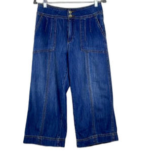 PILCRO AND THE LETTERPRESS BY ANTHROPOLOGIE HIGH RISE CROP WIDE LEG JEAN 28P